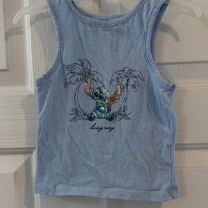 Old Navy Light Blue Stitch Graphic Tank Top for Kids